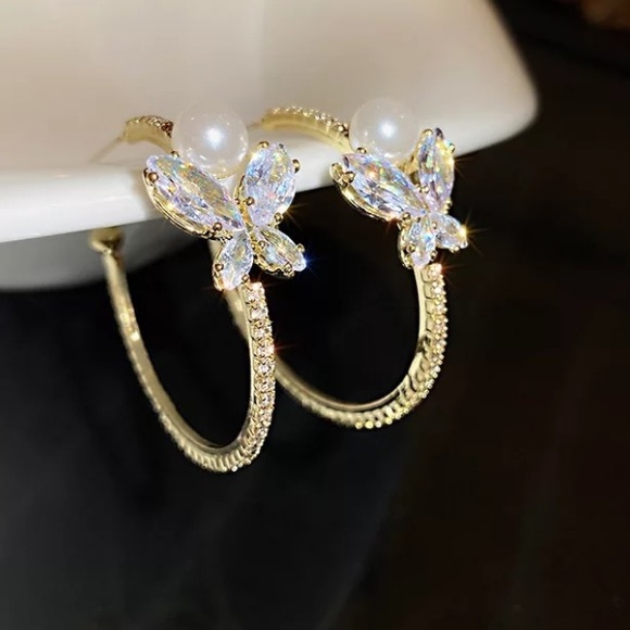 New 18k gold plated luxury flowers earrings - Picture 2 of 5